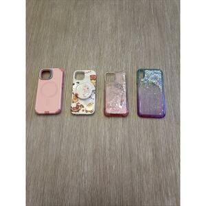 Iphone 15 Case cover lot 4- Otterbox, Glitter Cases and Holiday themed